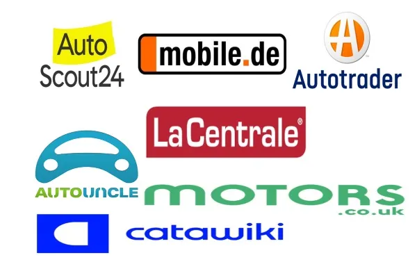 Logotipi europskih najpopularnijih platformi za male oglase u automobilskoj industriji